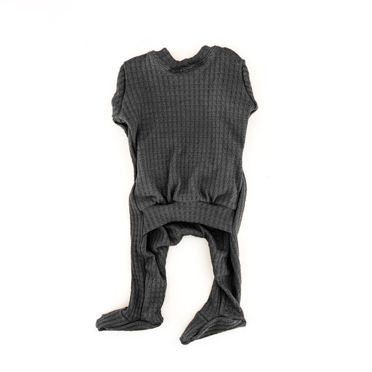Charcoal Back Flap Footie