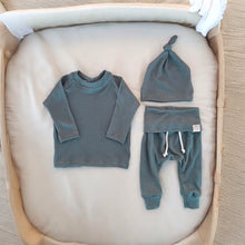 Load image into Gallery viewer, Teal Thermal Knit Baby Outfit