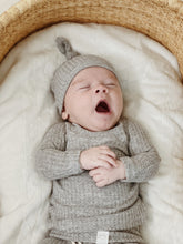Load image into Gallery viewer, Gray newborn boy coming home outfit, gender neutral baby clothes, baby boy clothes, preemie baby clothes, waffle baby clothes, boho baby.