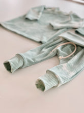 Load image into Gallery viewer, rib knit sage baby clothes