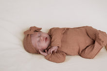 Load image into Gallery viewer, spring baby girl footie outfit, infant girl back flap outfit, practical baby outfit for easy changing and sleeping.