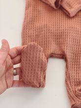 Load image into Gallery viewer, pink newborn girl footie pajamas, soft and stretchy newborn one-piece girl pajamas, perfect for nighttime and daytime use.