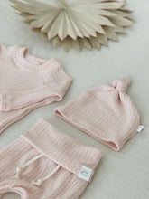Load image into Gallery viewer, Soft blush baby onesie, baby girl waffle outfit for infants