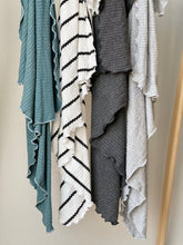 Load image into Gallery viewer, baby stripe waffle blankets