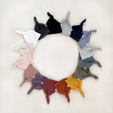 Load image into Gallery viewer, newborn waffle top knot hat