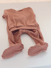 Load image into Gallery viewer, Newborn baby girl footie onesie, soft and comfy breathable infant girl clothing.