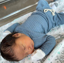Load image into Gallery viewer, waffle newborn blue clothing