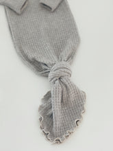 Load image into Gallery viewer, gray newborn knotted gown for babies