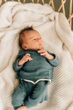 Load image into Gallery viewer, Teal Thermal Knit Baby Outfit
