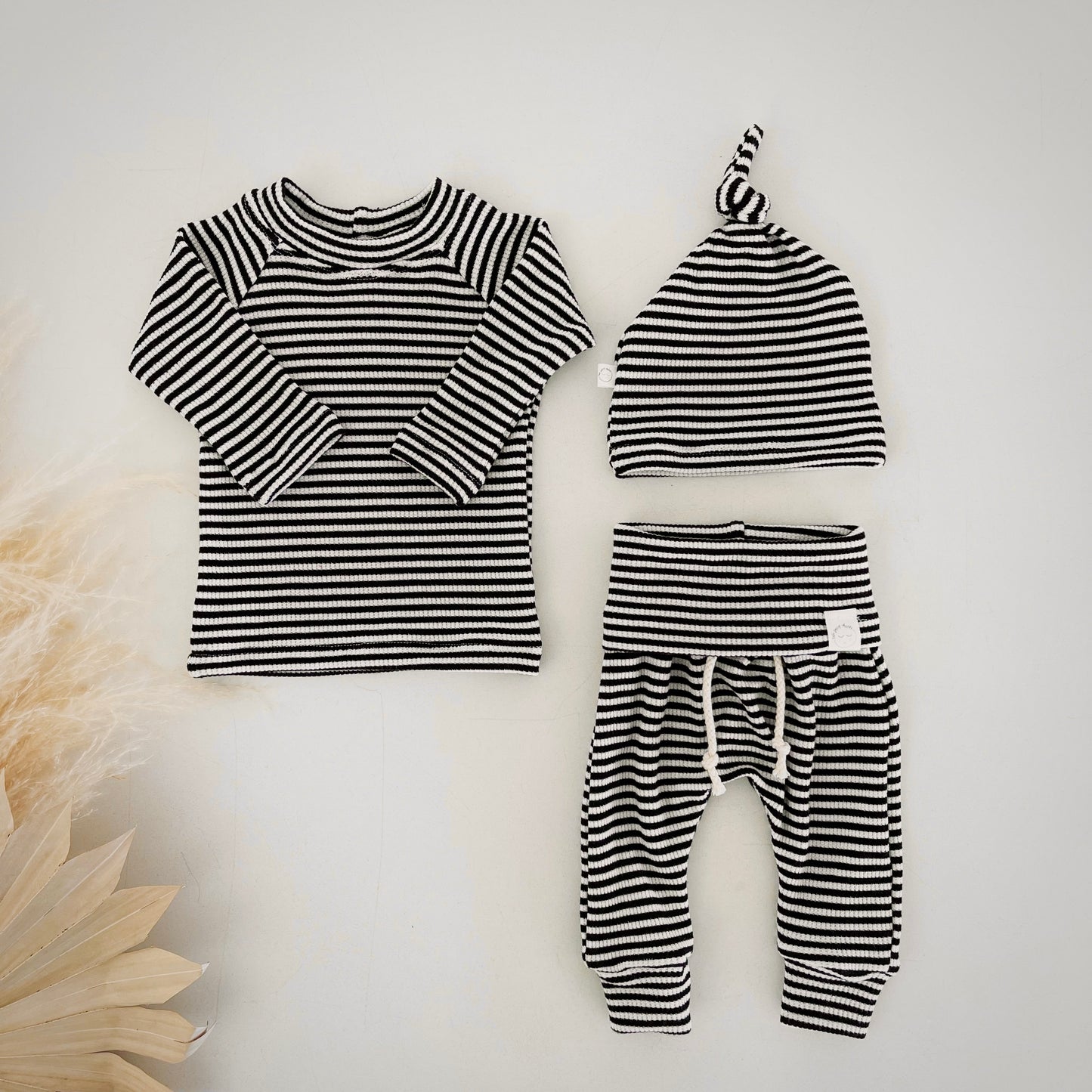 modern black and white stripe baby boy clothes