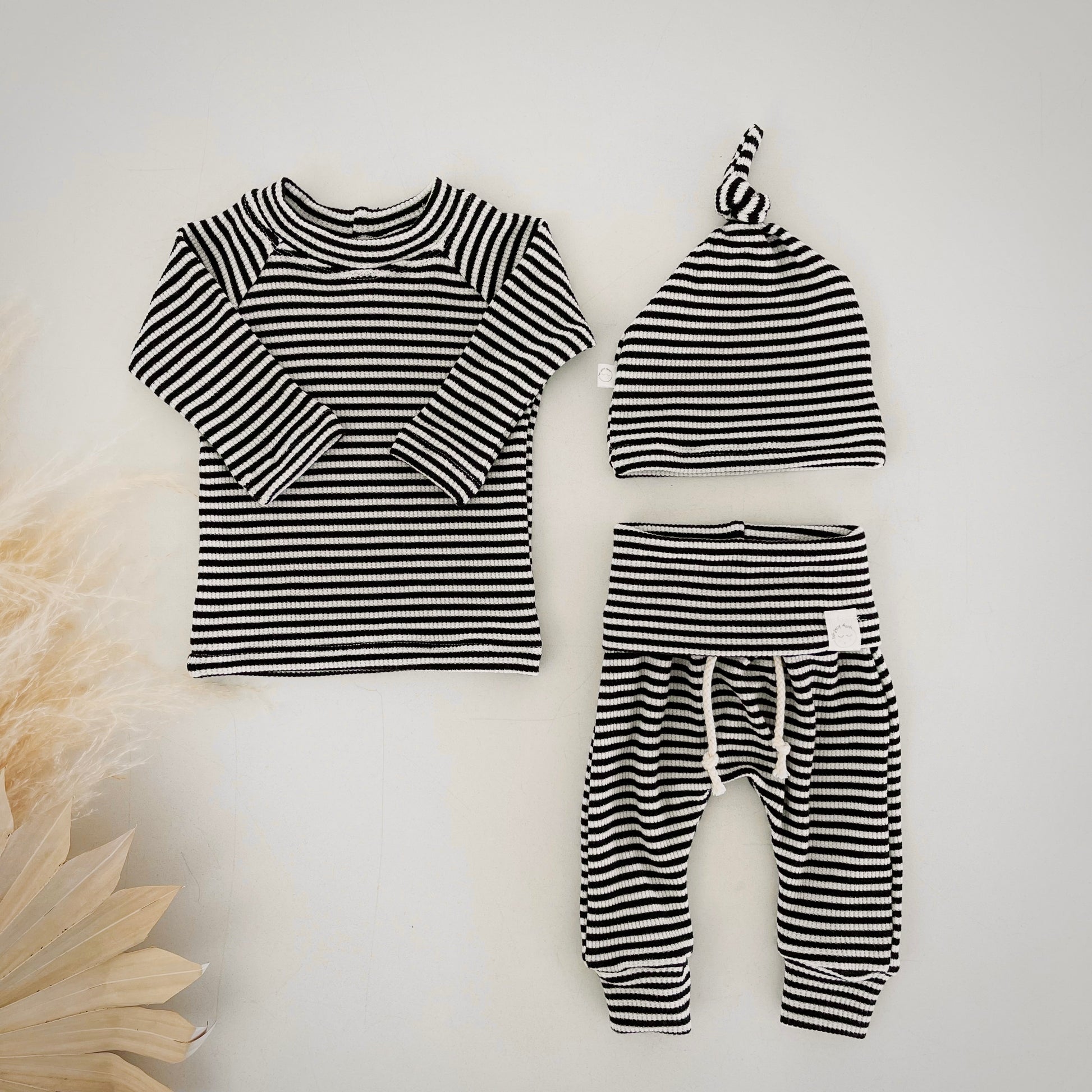 modern black and white stripe baby boy clothes