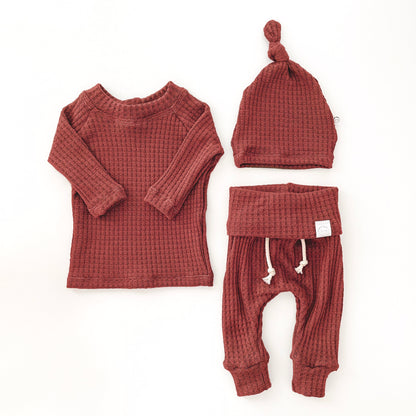 Brick Red Waffle Set