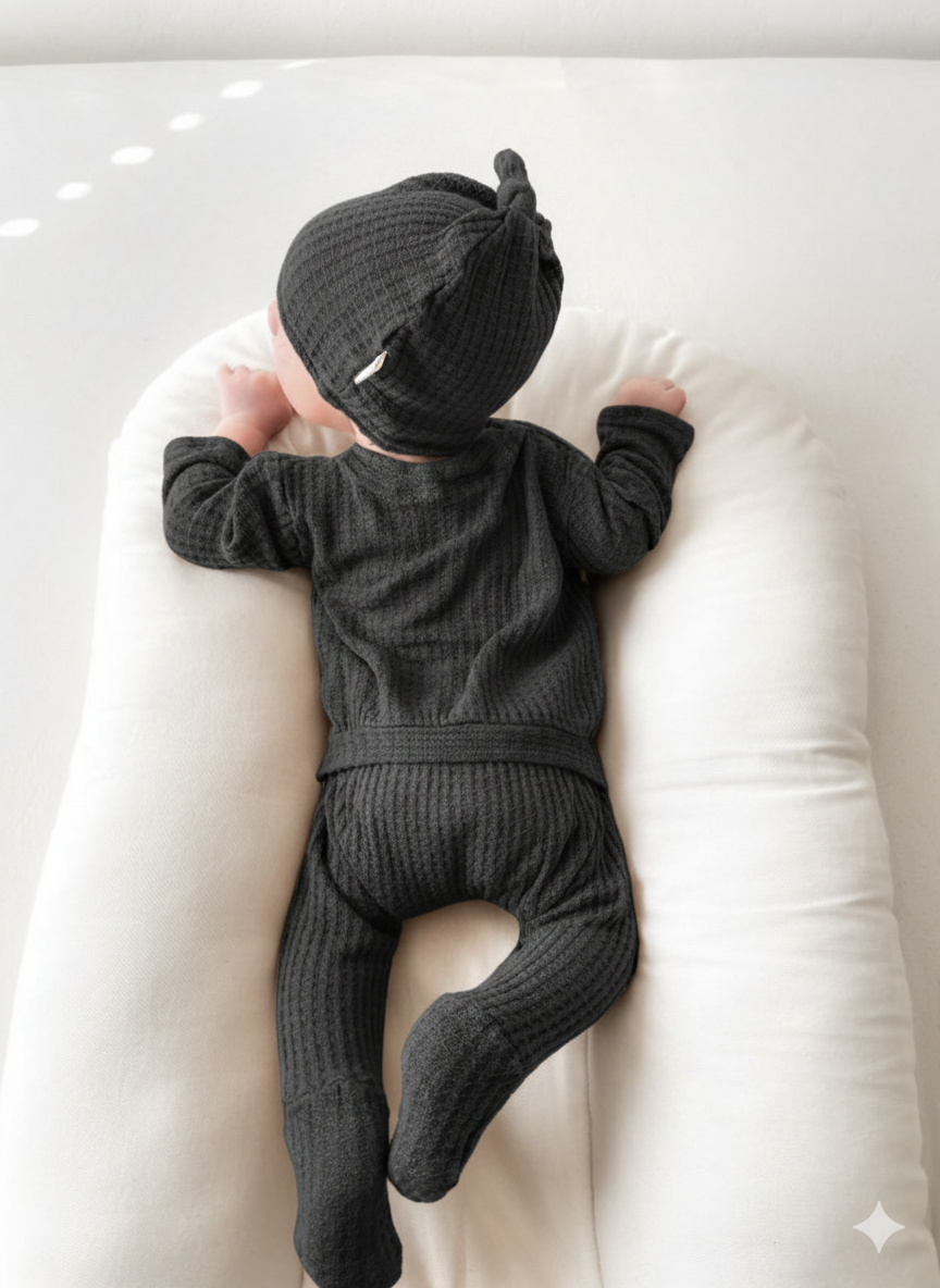 Charcoal Back Flap Footie