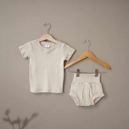 Oatmeal Waffle Shortie Set