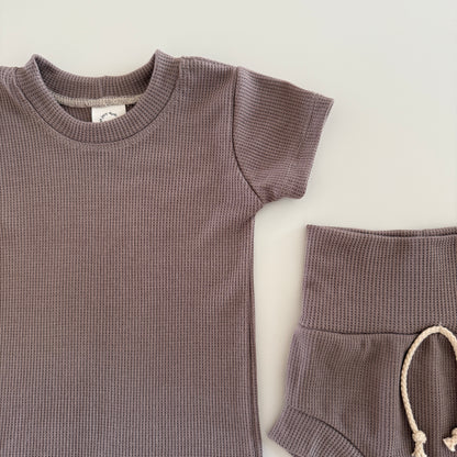 Stone Waffle Shortie Set