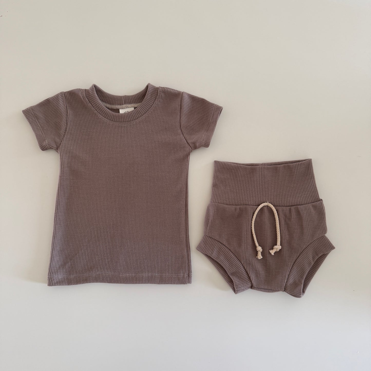 Stone Waffle Shortie Set