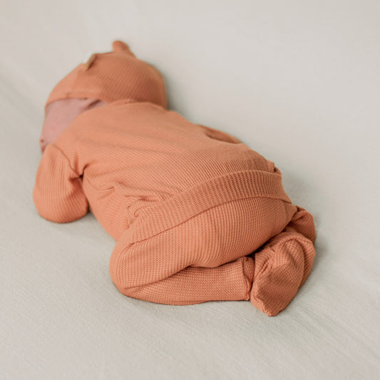 Peach Back Flap Footie