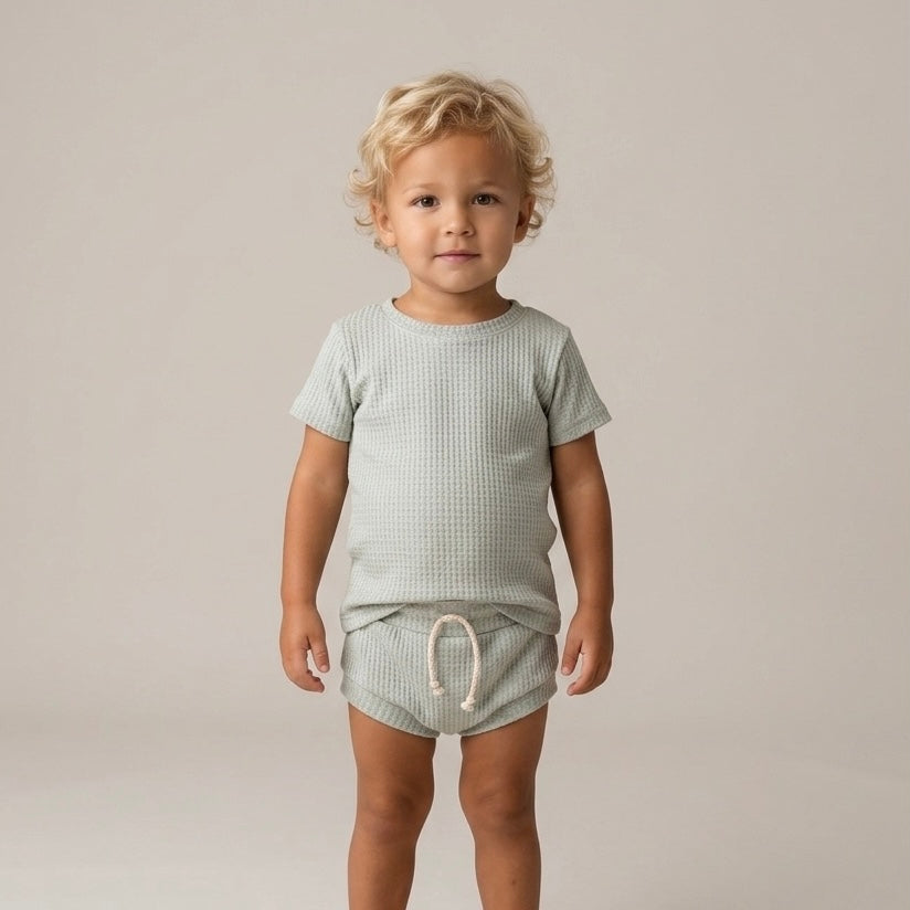 Mint Waffle Shortie Set