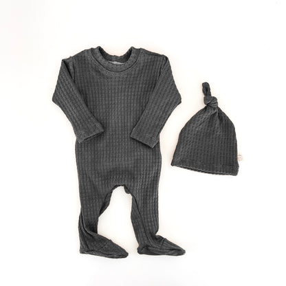 Charcoal Back Flap Footie