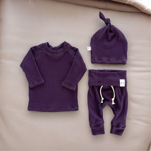 Purple Waffle Baby Set