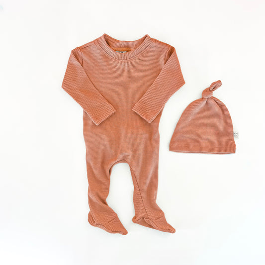 Peach Back Flap Footie