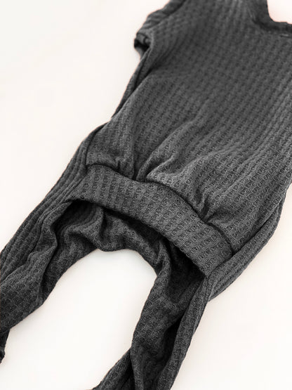 Charcoal Back Flap Footie
