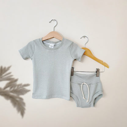 Mint Waffle Shortie Set