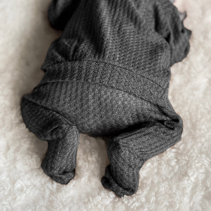 Charcoal Back Flap Footie