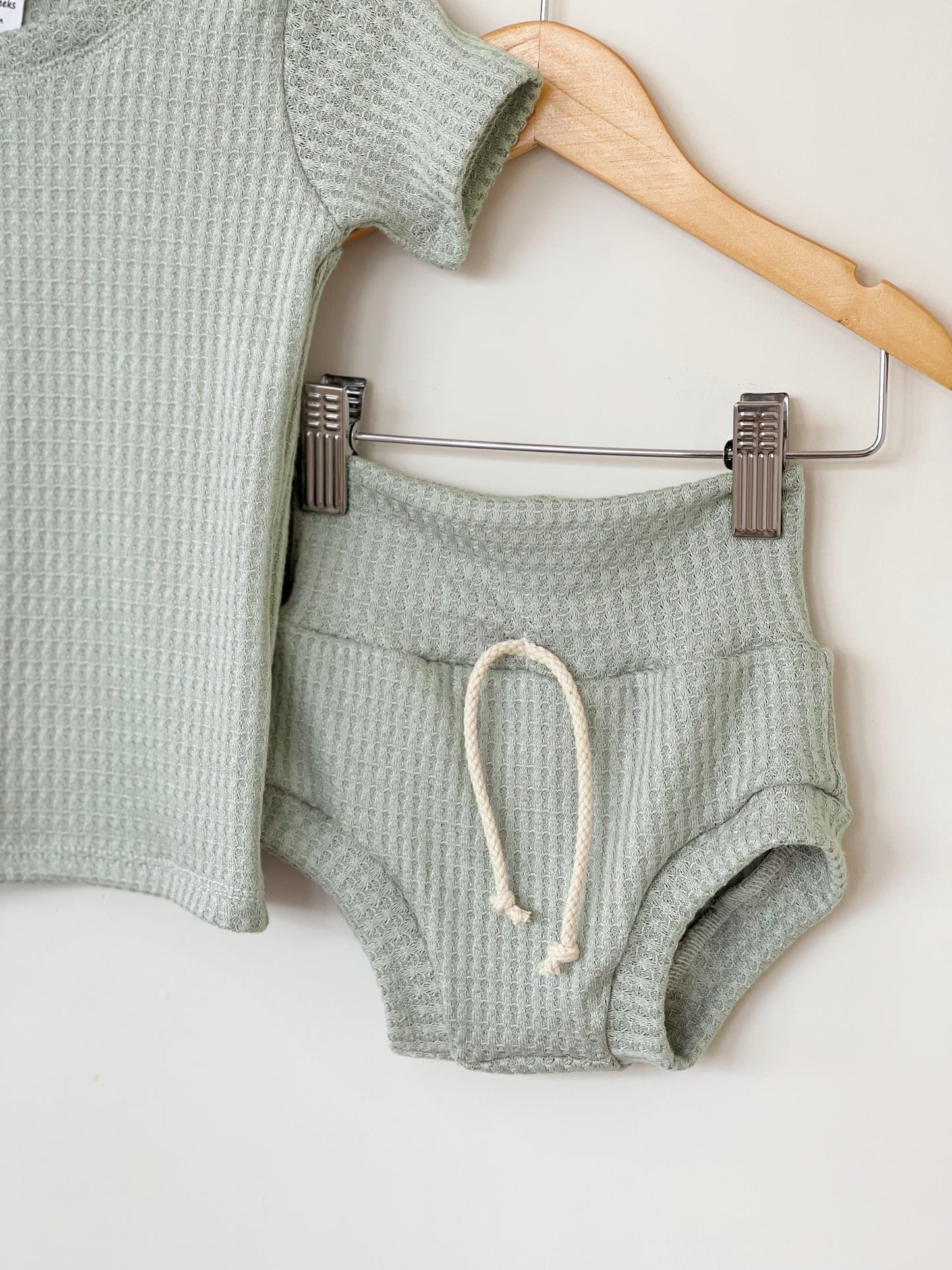 Mint Waffle Shortie Set