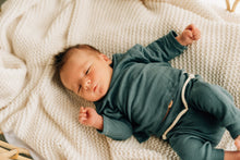 Load image into Gallery viewer, Teal Thermal Knit Baby Outfit
