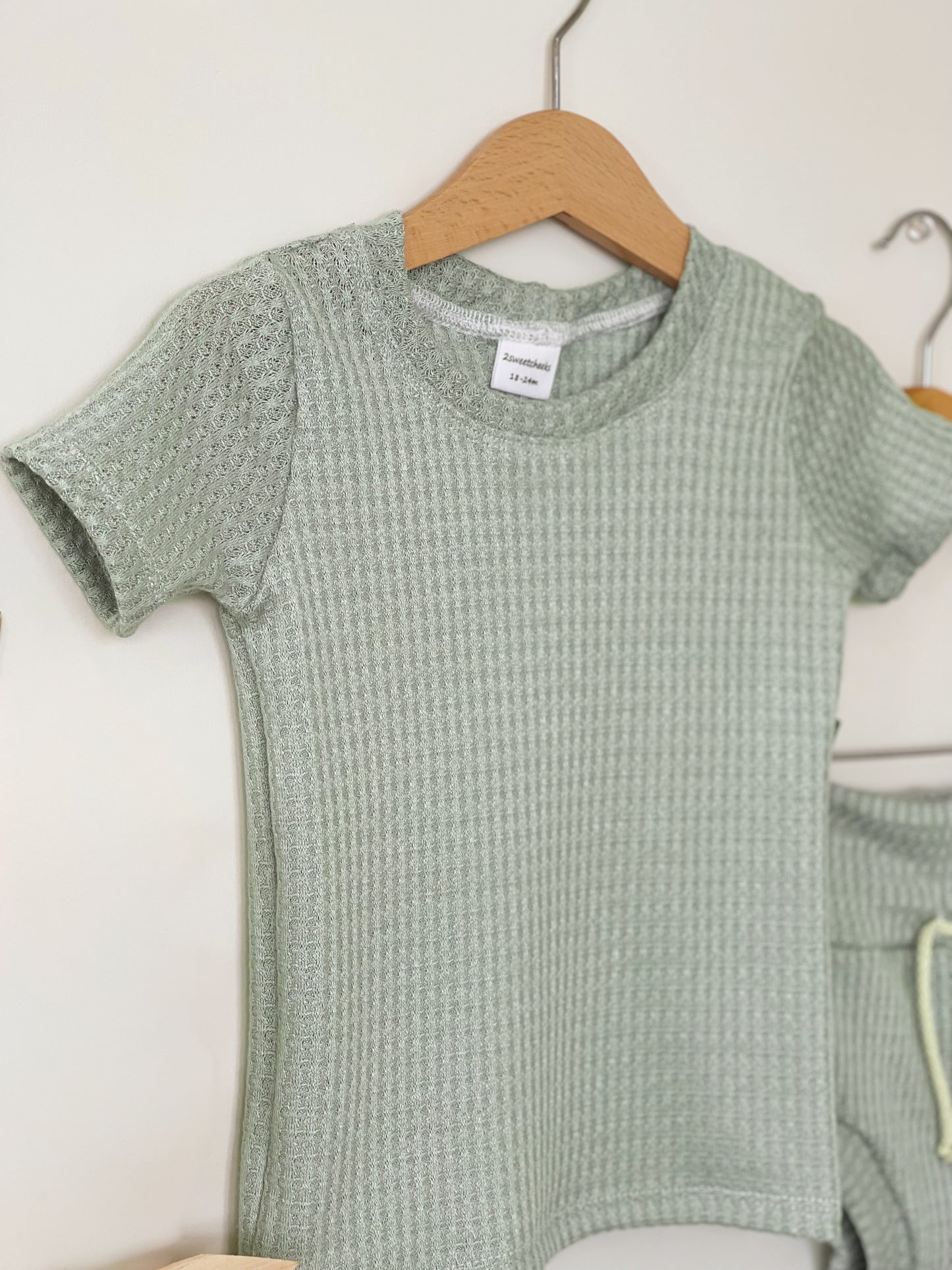 Mint Waffle Shortie Set
