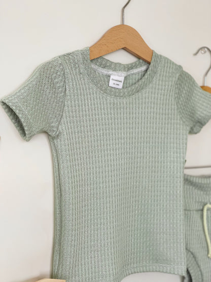 Mint Waffle Shortie Set