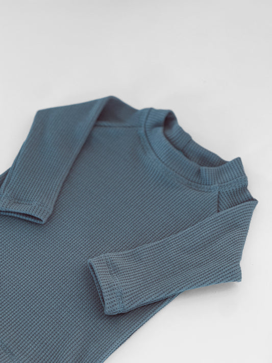 Teal Thermal Knit Baby Outfit