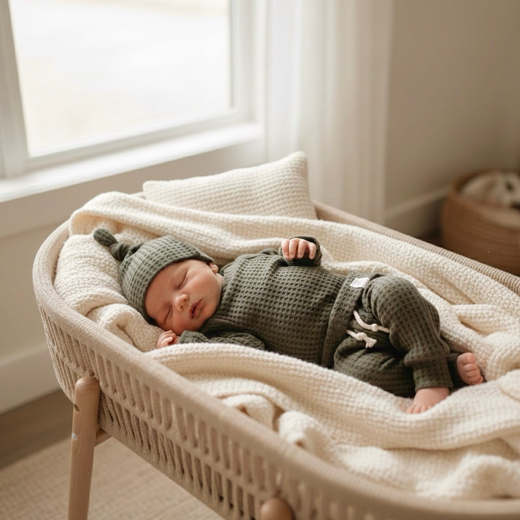 Earth tone green baby boy layette set