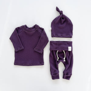 Purple Waffle Baby Set