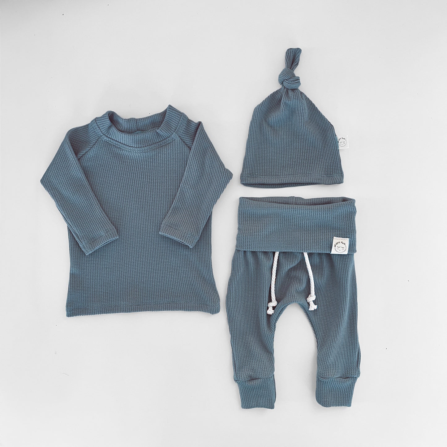 Teal Thermal Knit Baby Outfit