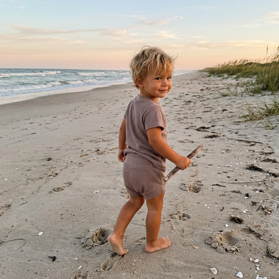 Stone Waffle Shortie Set