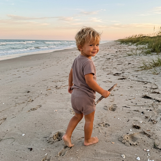 Stone Waffle Shortie Set