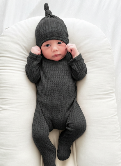 Charcoal Back Flap Footie