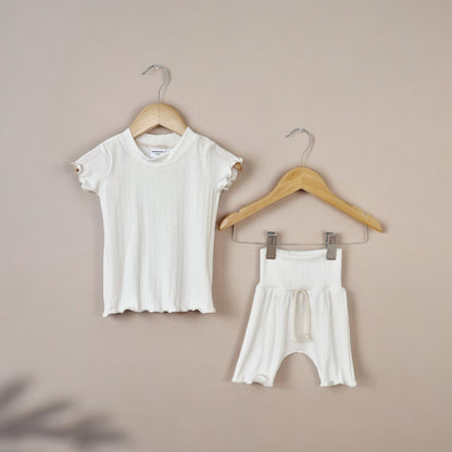 White Pointelle Set
