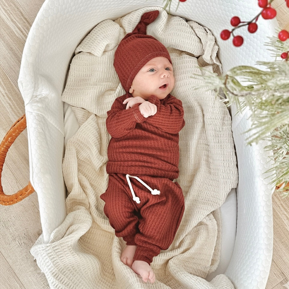 Brick Red Waffle Set