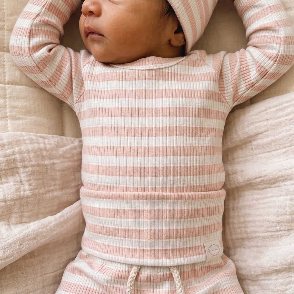 Pink + White Rib Set