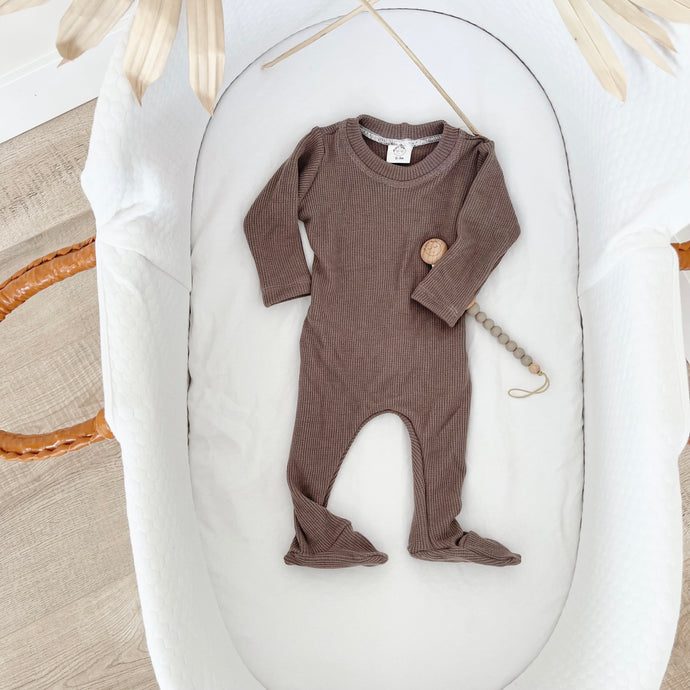 Muted Baby boy thermal footie outfit