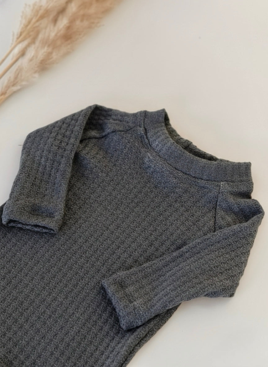 Charcoal Back Flap Footie