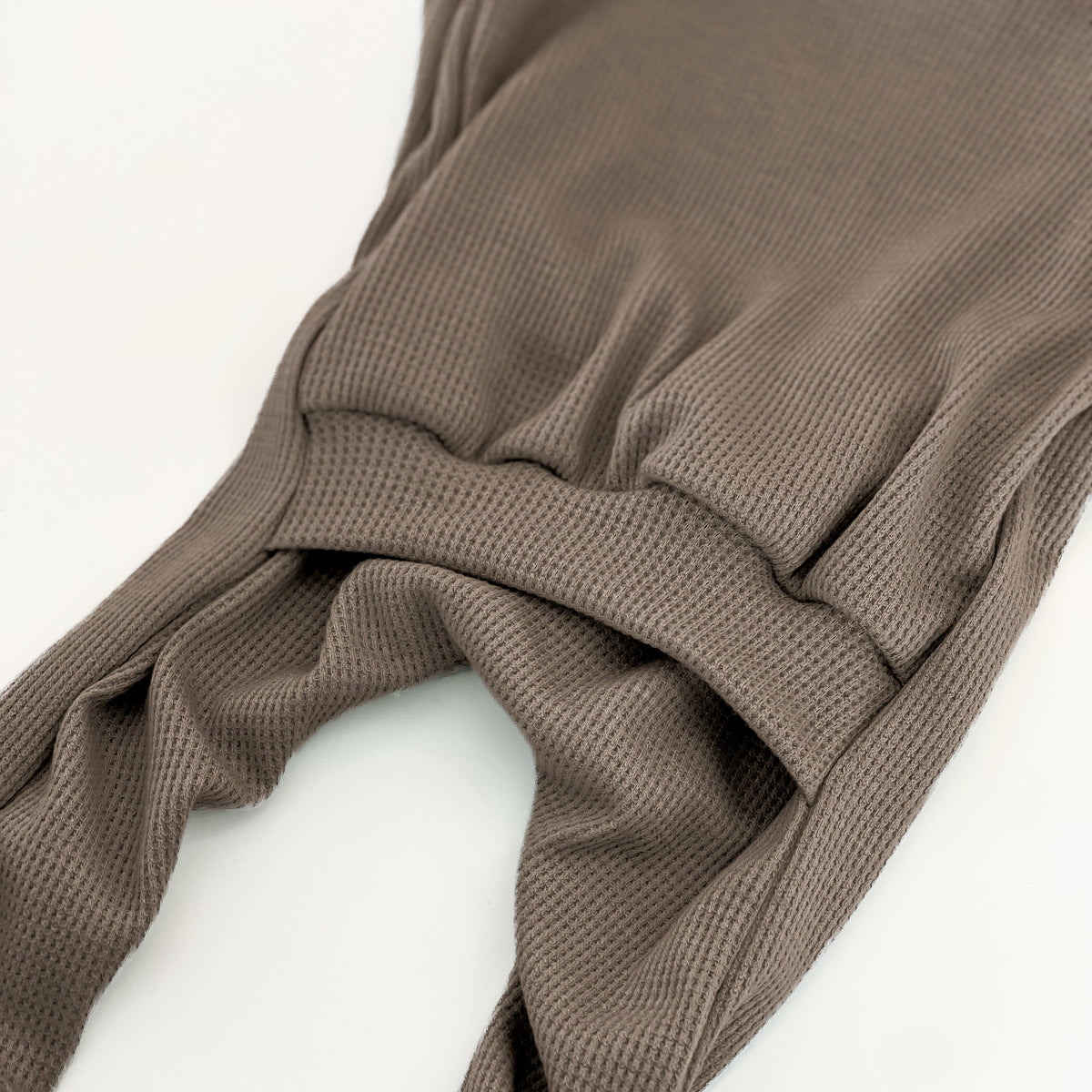 thermal knit back flap romper for baby boy