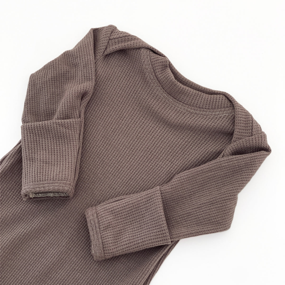 Long sleeve thermal knit baby gown