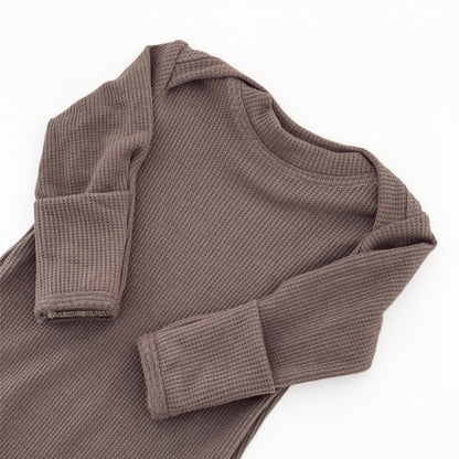 Long sleeve thermal knit baby gown
