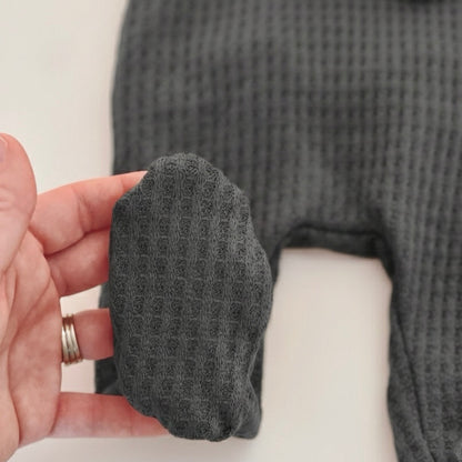 soft waffle footie outfit for babies