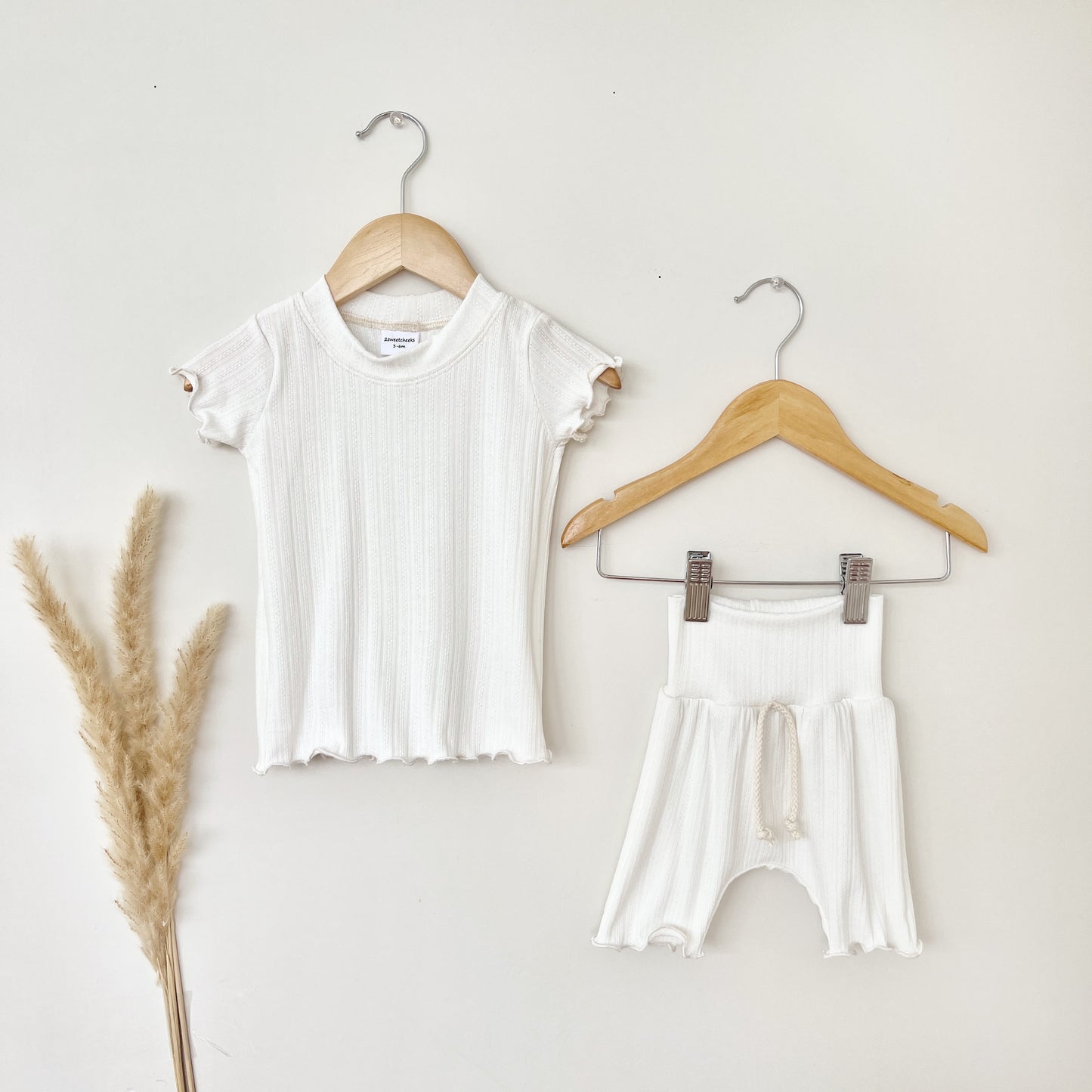 White Pointelle Set