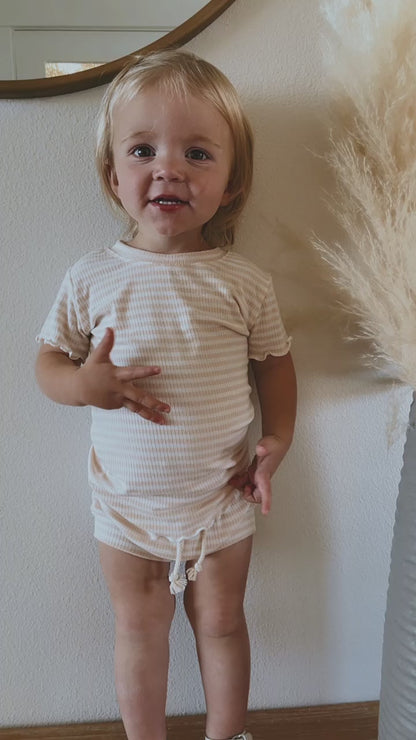 Pink + White Shortie Set